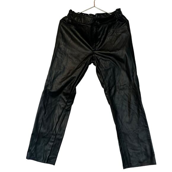 Jephte Perez Faux Leather Black Pants - Elastic Back - Picture 1 of 8